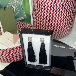 Baublebar White Pearl Black Tassels Post Earrings Bloomingdales